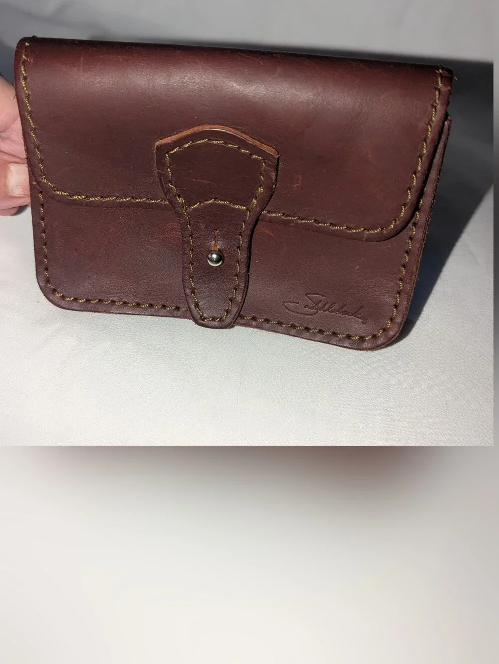 Saddleback Dark Brown Leather Belt Pouch Wallet with Snap Tab Closure